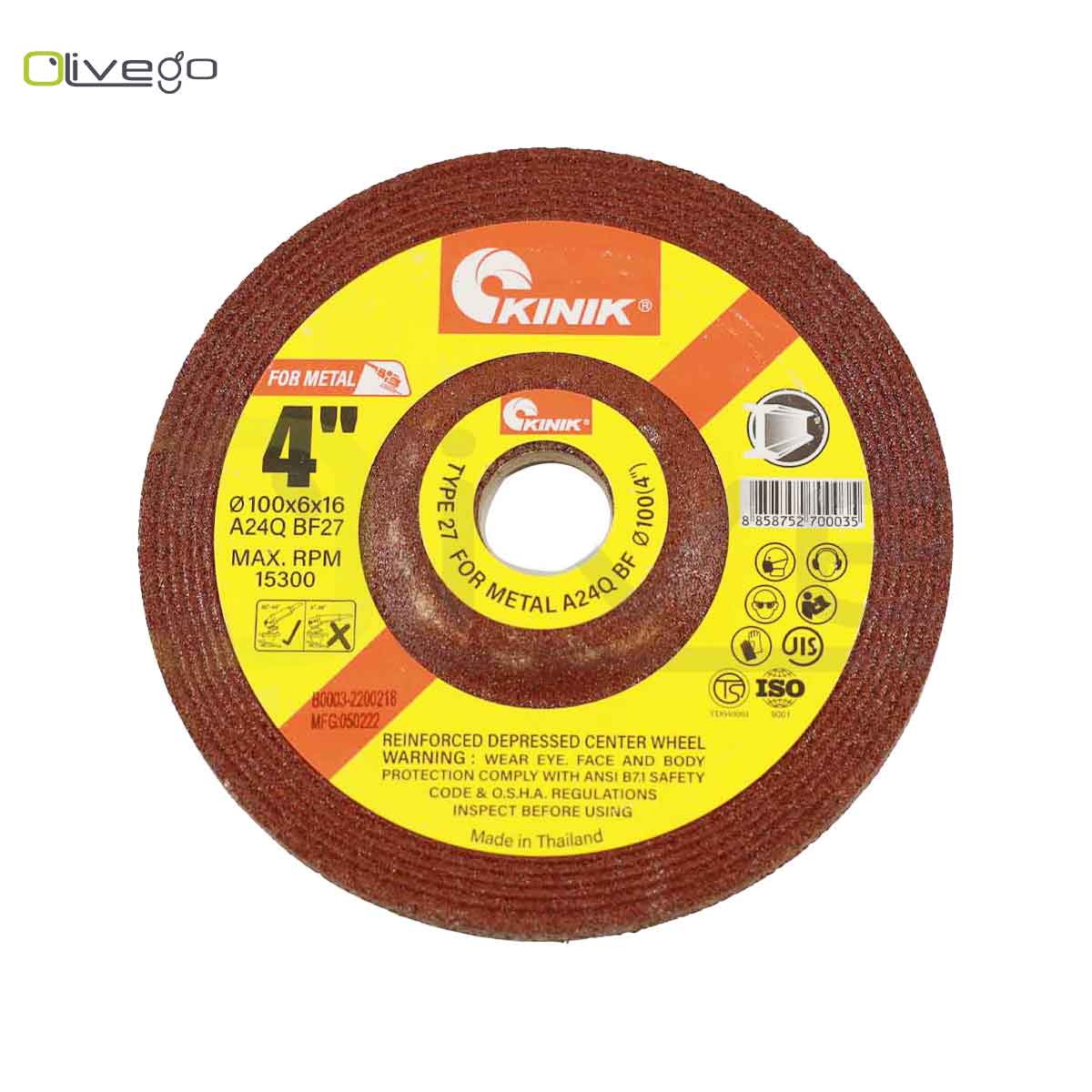 KINIK Grinding Wheel 4" Inches